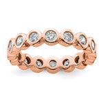 14k Rose Gold Polished Size 6.5 Bezel-set 1 carat Diamond Complete Eternity Band