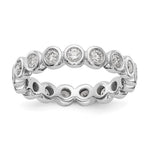 14k White Gold Polished Size 7.5 Bezel-set 1 carat Diamond Complete Eternity Band