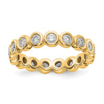 14k Polished Size 7.5 Bezel-set 1 carat Diamond Complete Eternity Band