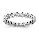 14k White Gold Polished Size 9 Bezel-set 1 carat Diamond Complete Eternity Band