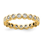 14k Polished Size 9 Bezel-set 1 carat Diamond Complete Eternity Band