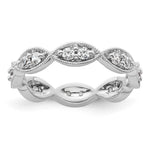 14k White Gold Polished Size 5.5 Vintage Pave 1/2 carat Diamond Complete Eternity Band