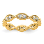 14k Polished Size 6.5 Vintage Pave 1/2 carat Diamond Complete Eternity Band