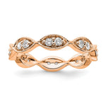 14k Rose Gold Polished Size 7.5 Vintage Pave 1/2 carat Diamond Complete Eternity Band