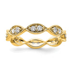 14k Polished Size 7.5 Vintage Pave 1/2 carat Diamond Complete Eternity Band