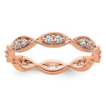 14k Rose Gold Polished Size 9 Vintage Pave 1/2 carat Diamond Complete Eternity Band