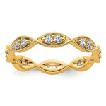 14k Polished Size 9 Vintage Pave 1/2 carat Diamond Complete Eternity Band