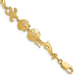 14k Polished Seashore Theme Bracelet