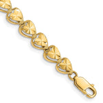 14K Diamond-cut Hearts Bracelet