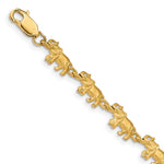 14K Satin Diamond-cut Elephant Bracelet