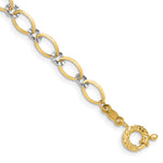 14K Two-tone Oval and Diamond-cut Circle Bracelet