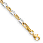 14k Two-tone Polished Oval Cable Link Bracelet