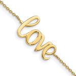 14K Polished LOVE Script Bracelet