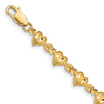 14k Satin Diamond-cut Heart with Arrow Bracelet