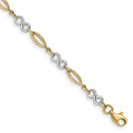 14k Two-tone Polished Infinity Symbol and Oval Link Bracelet