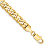 14K Flat Beveled Curb with Lobster Clasp Chain