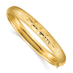 14k 5/16 Oversize Florentine Engraved Hinged Round Bangle Bracelet