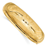 14k 9/16 Florentine Engraved Hinged Round Bangle Bracelet