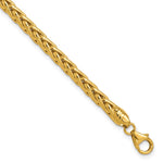 14k Polished Fancy Wheat Chain Bracelet