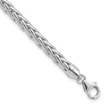14k White Gold Polished Fancy Wheat Chain Bracelet
