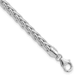 14k White Polished Wheat Chain Bracelet
