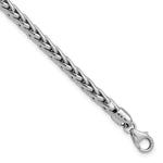 14k White Gold Polished Fancy Wheat Chain Bracelet