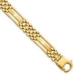 14k Polished and Satin Mens Link Bracelet