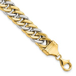 14k Two-tone Fancy Curb Link Bracelet