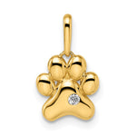 14k Madi K CZ Paw Print Childrens Pendant