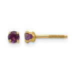 14k Madi K Round Amethyst Birthstone Screwback Post Earrings