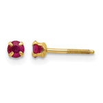 14k Madi K Round Ruby Birthstone Screwback Post Earrings