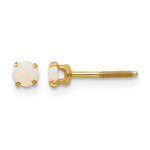 14k Madi K Round Opal Birthstone Screwback Post Earrings