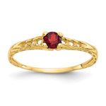 14k Madi K Garnet Birthstone Baby Ring