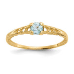 14k Madi K Aquamarine Birthstone Size 3 Ring