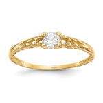 14k Madi K White Topaz Birthstone Size 3 Ring