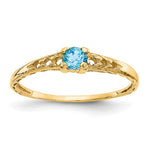 14k Madi K Blue Topaz Birthstone Size 3 Ring