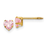 14k Madi K Pink CZ Heart Earrings