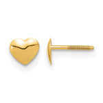 14k Madi K Heart Silicone Screwback Post Earrings