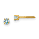 14k Madi K Imitation Aquamarine Birthstone Earrings (Mar)