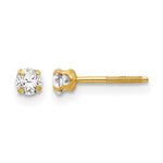 14k Madi K Round Imitation Spinel April Birthstone Screwback Post Earrings