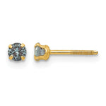 14k Madi K Round Imitation Alexandrite June Birthstone Screwback Post Earrings