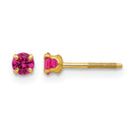 14k Madi K Round Imitation Ruby July Birthstone Screwback Post Earrings
