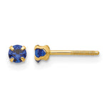 14k Madi K Round Imitation Sapphire September Birthstone Screwback Post Earrings