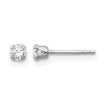 14k White Gold Madi K Round CZ Post Earrings