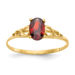 14k Madi K 6x Oval Synthetic Garnet Birthstone Size 5 Ring