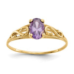 14k Madi K 6x Oval Synthetic Amethyst Birthstone Size 5 Ring
