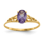 14k Madi K 6x Oval Synthetic Alexandrite Birthstone Size 5 Ring