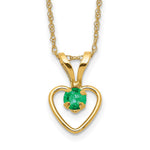 14k Madi K Emerald Heart Birthstone Necklace