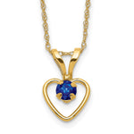 14k Madi K Sapphire Heart Birthstone Necklace