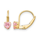14k Madi K Pink CZ Leverback Earrings